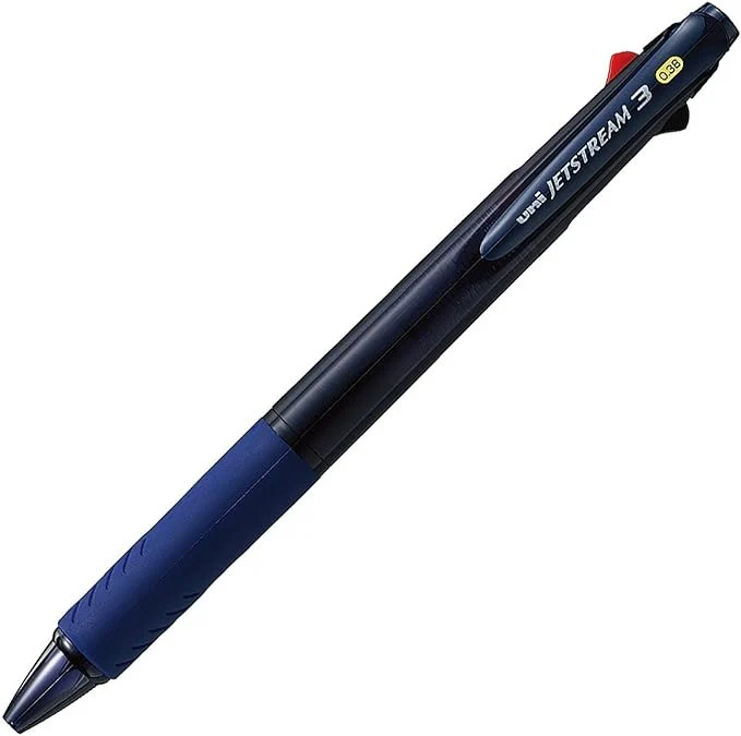 Uni Jetstream 3 3色 多色ペン - クリアネイビー - 0.38mm