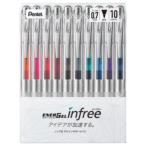 EnerGel インフリー - 10色セット - 0.7mm