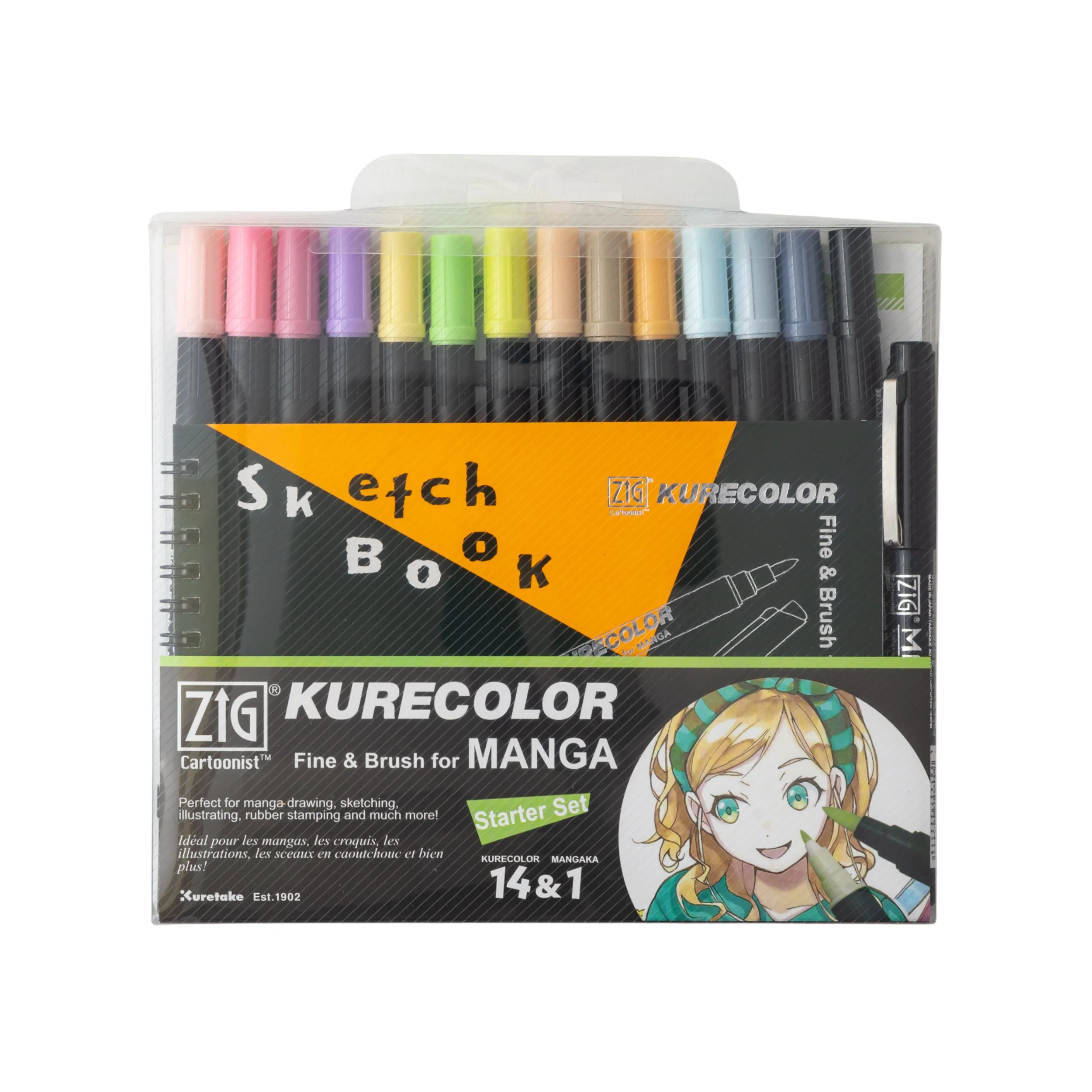ZIG KURECOLOR Fine & Brush マンガセット